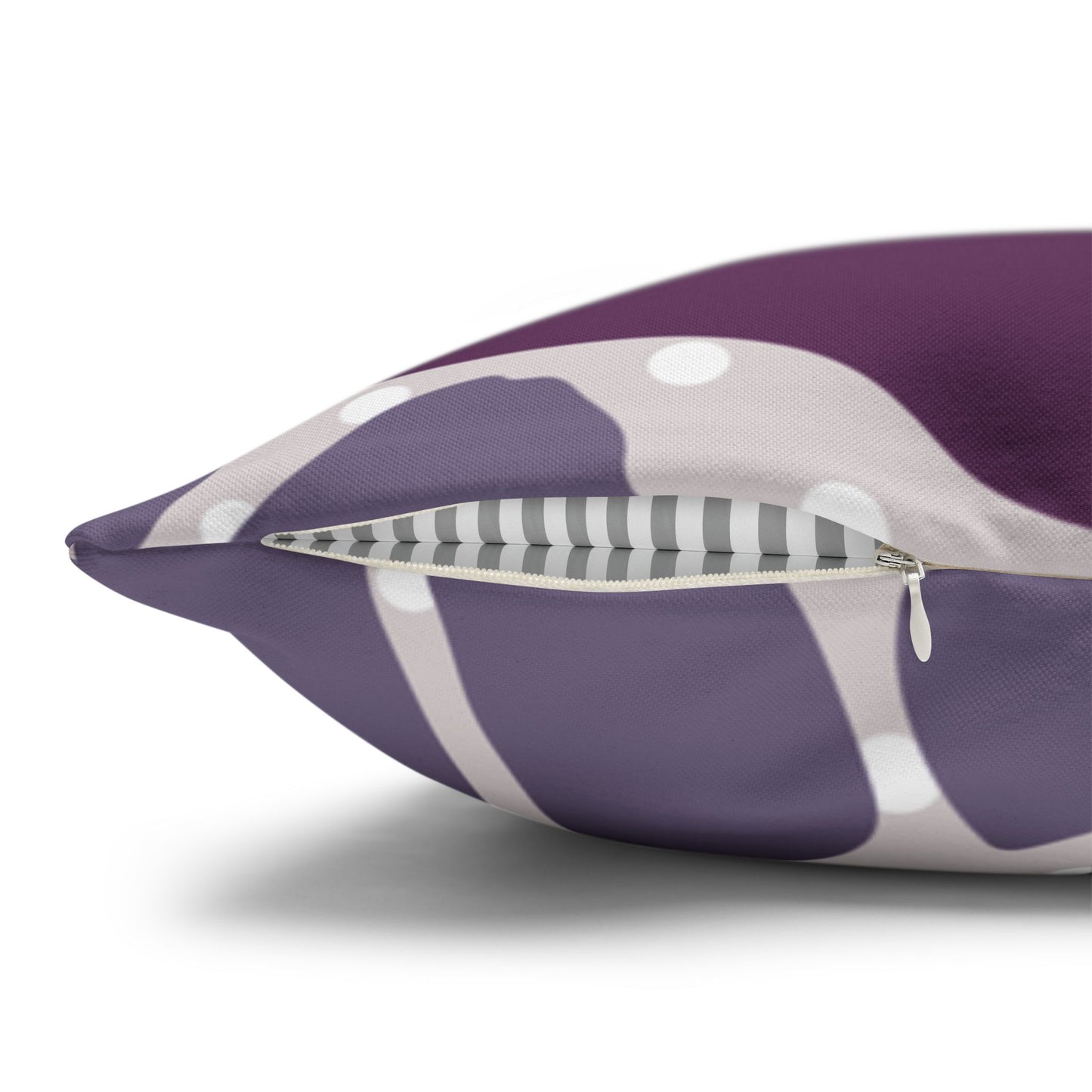 Purple Floral Dotted Pillow Cover