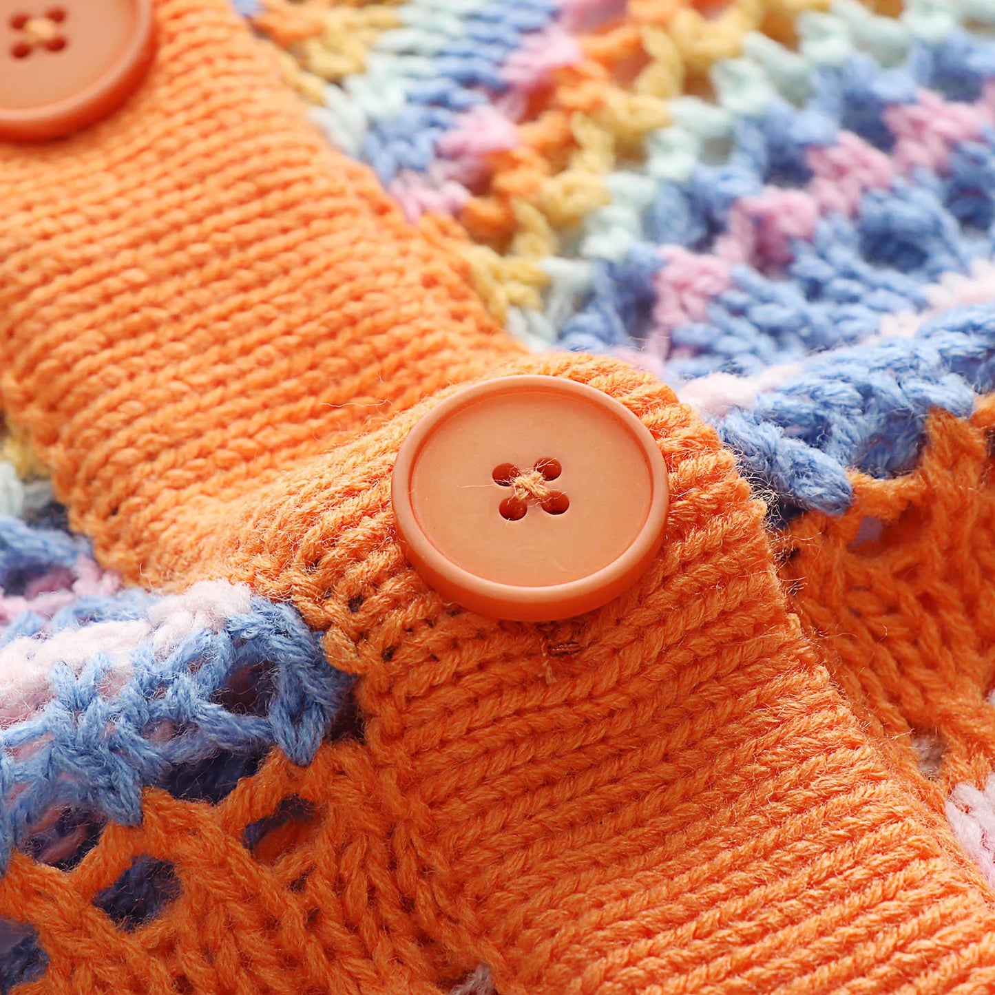 Striped Light Weight Cardigan with Buttons