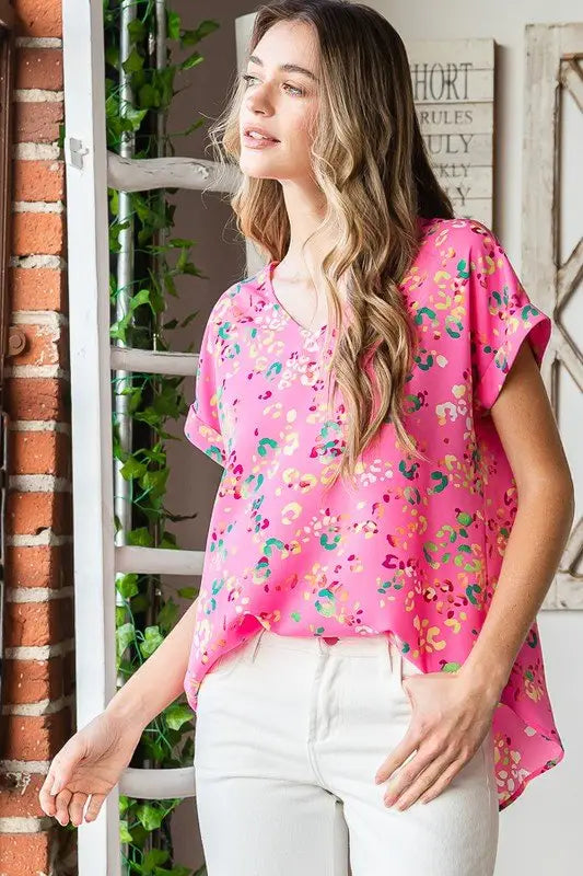 Animal print Short Sleeve T-Shirt - Tops