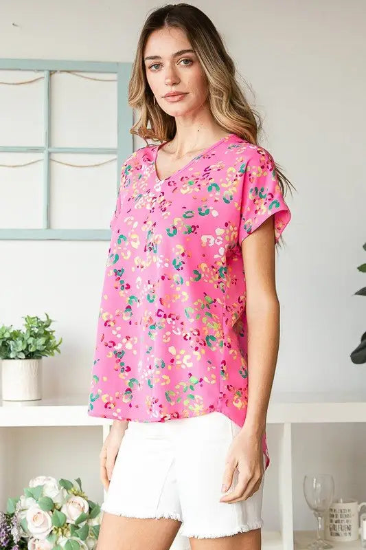 Animal print Short Sleeve T-Shirt - Tops