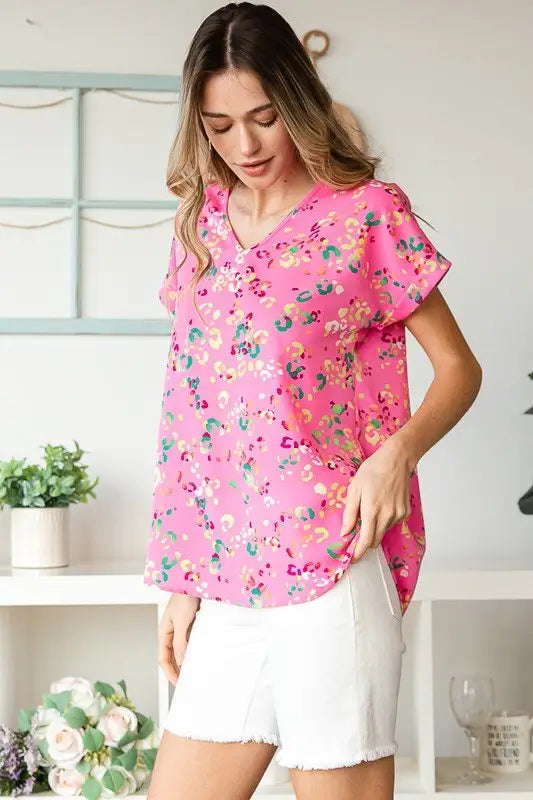Animal print Short Sleeve T-Shirt - Tops
