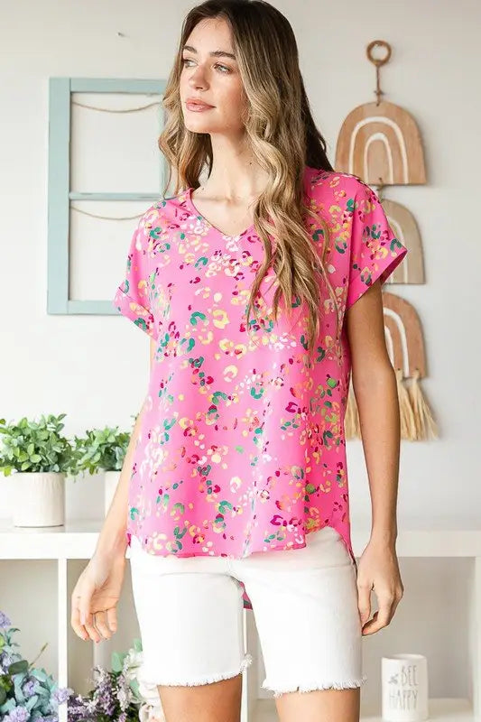 Animal print Short Sleeve T-Shirt - Tops