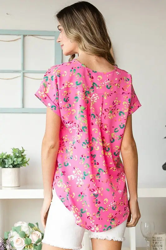 Animal print Short Sleeve T-Shirt - Tops
