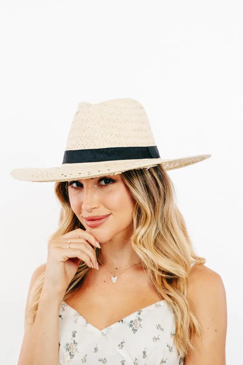 Basket Weave Straw Sun Hat - Eclectage