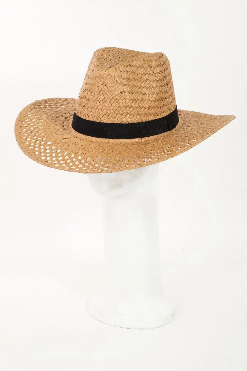 Basket Weave Straw Sun Hat - Eclectage