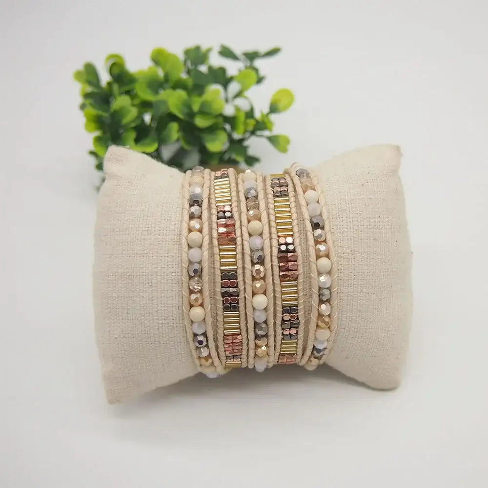 Beige Mix Wrap Bracelet United States
