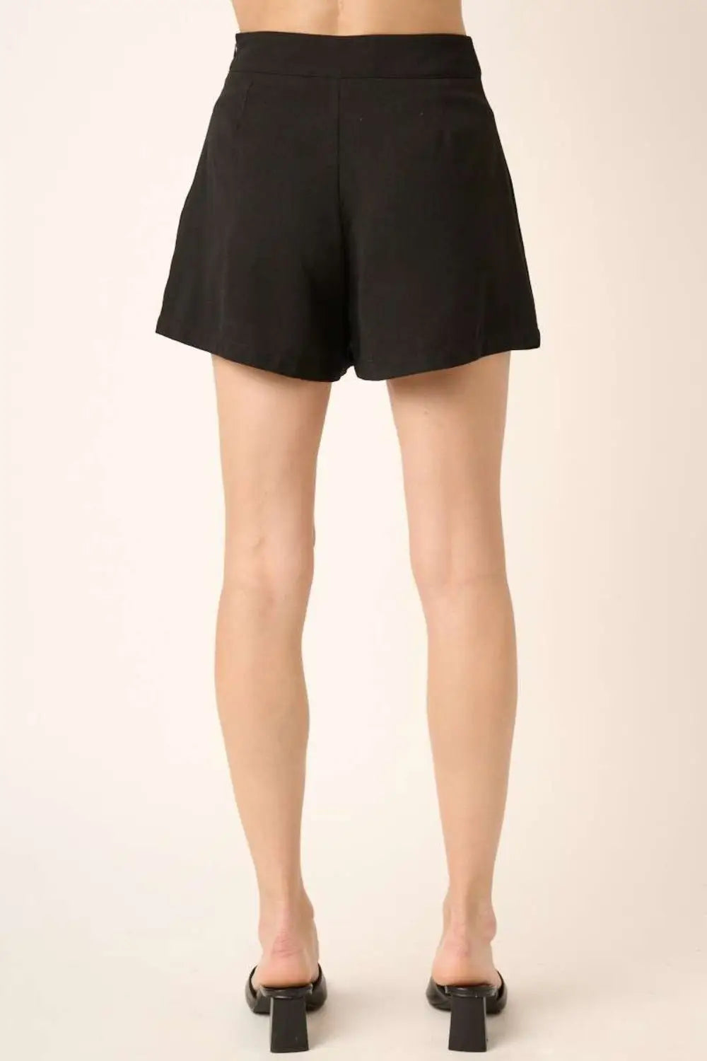 Black Invisible Zipper Shorts - Shorts