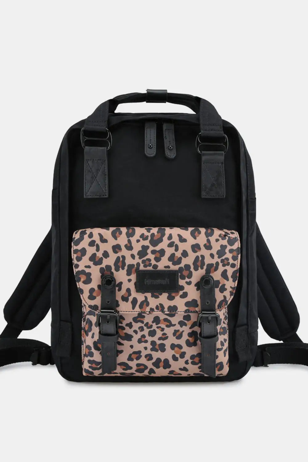 Black and Leopard Waterproof Nylon Backpack Bag - Eclectage