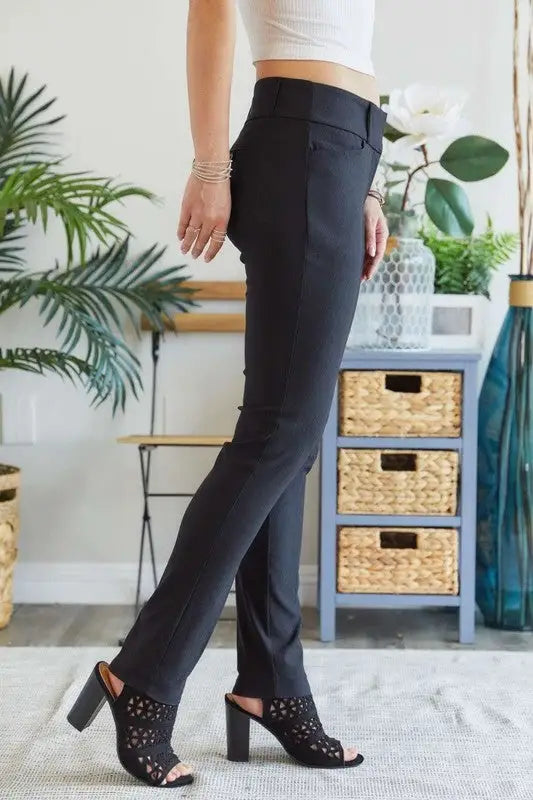 Black Mid Rise Skinny Pants - Eclectage
