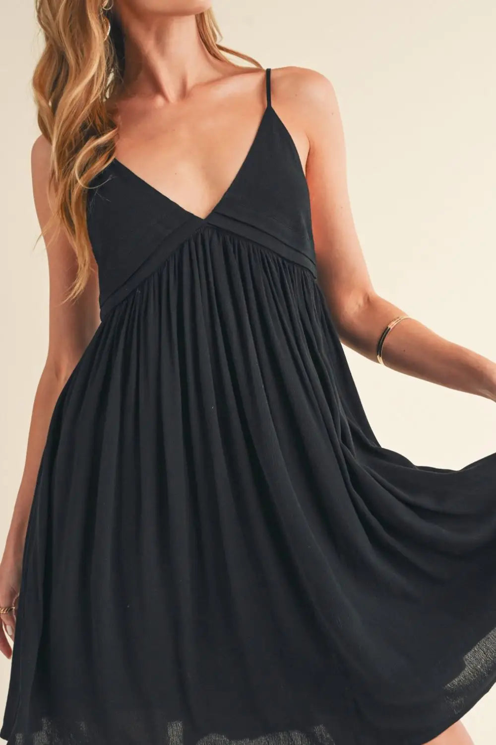 Black Mini Cami Dress - Mini Dresses