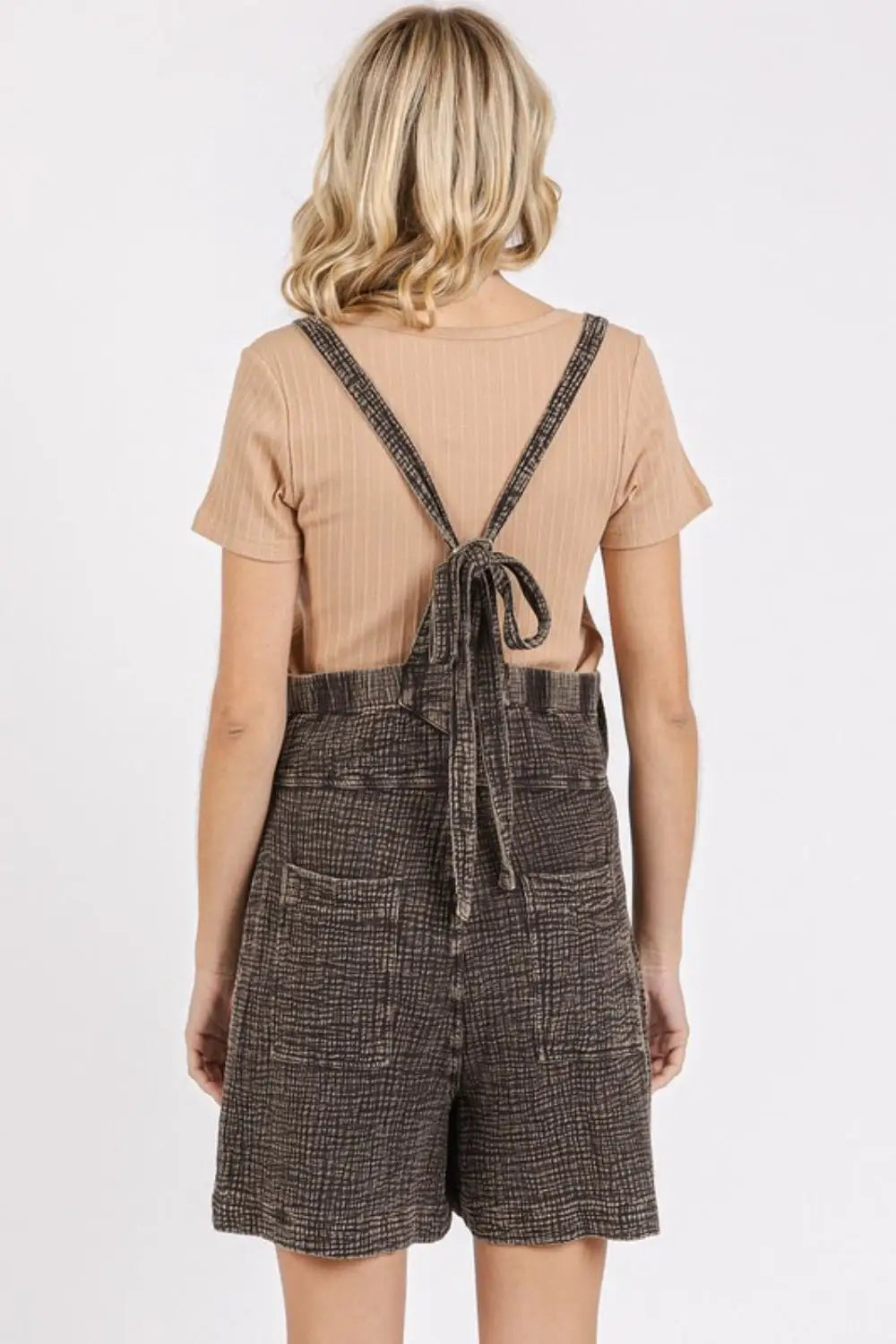 Black Textured Overalls - Overalls