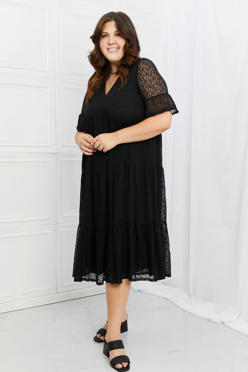 Black Tiered Dress - Eclectage
