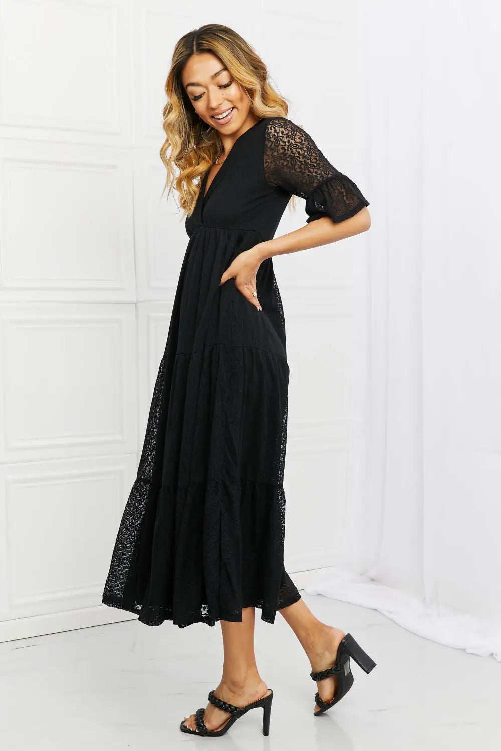 Black Tiered Dress - Eclectage