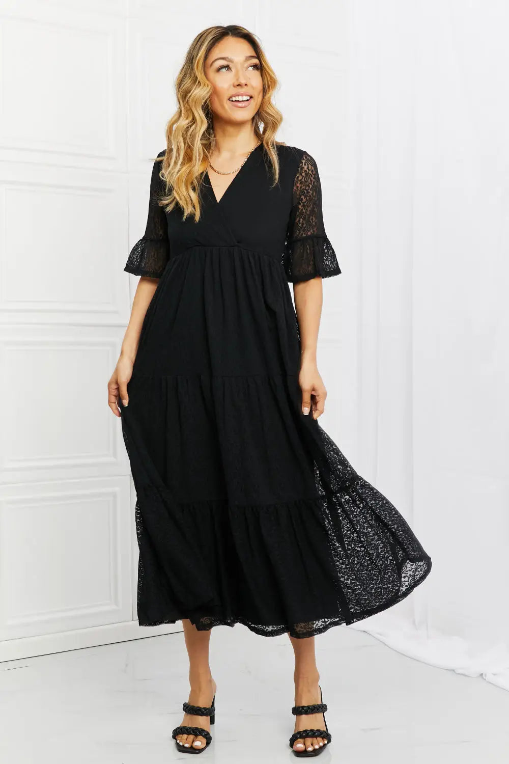 Black Tiered Dress - Eclectage