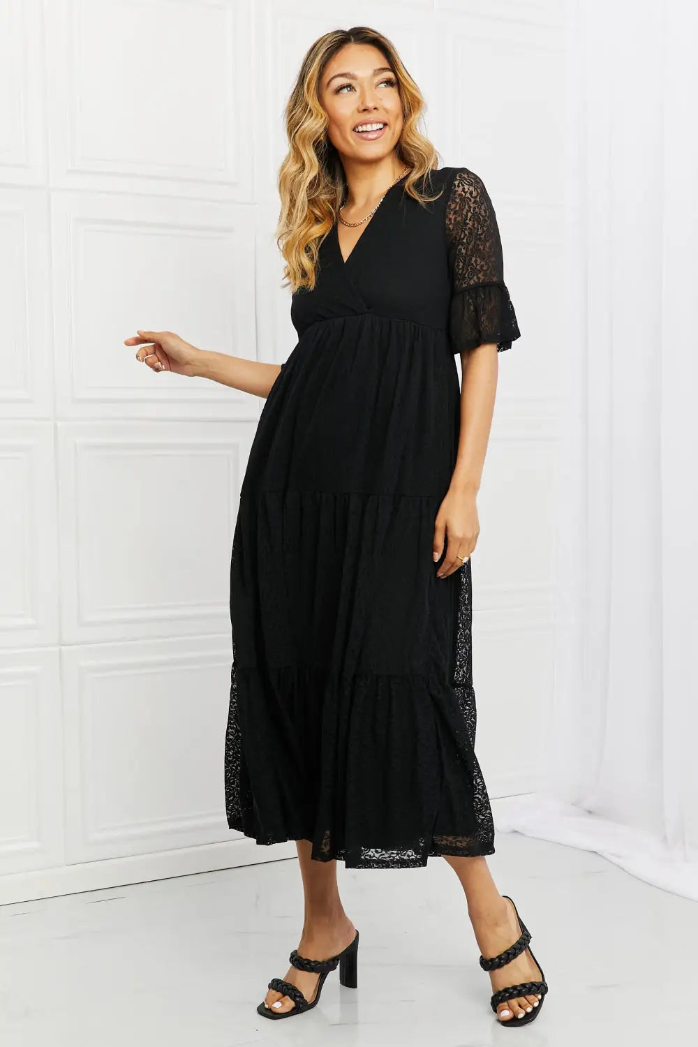 Black Tiered Dress - Eclectage