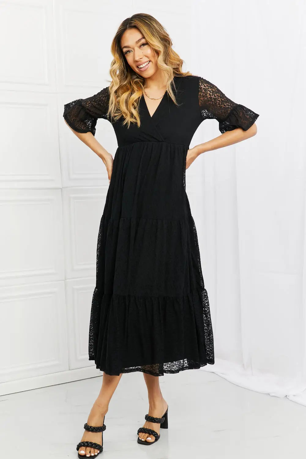 Black Tiered Dress - Eclectage