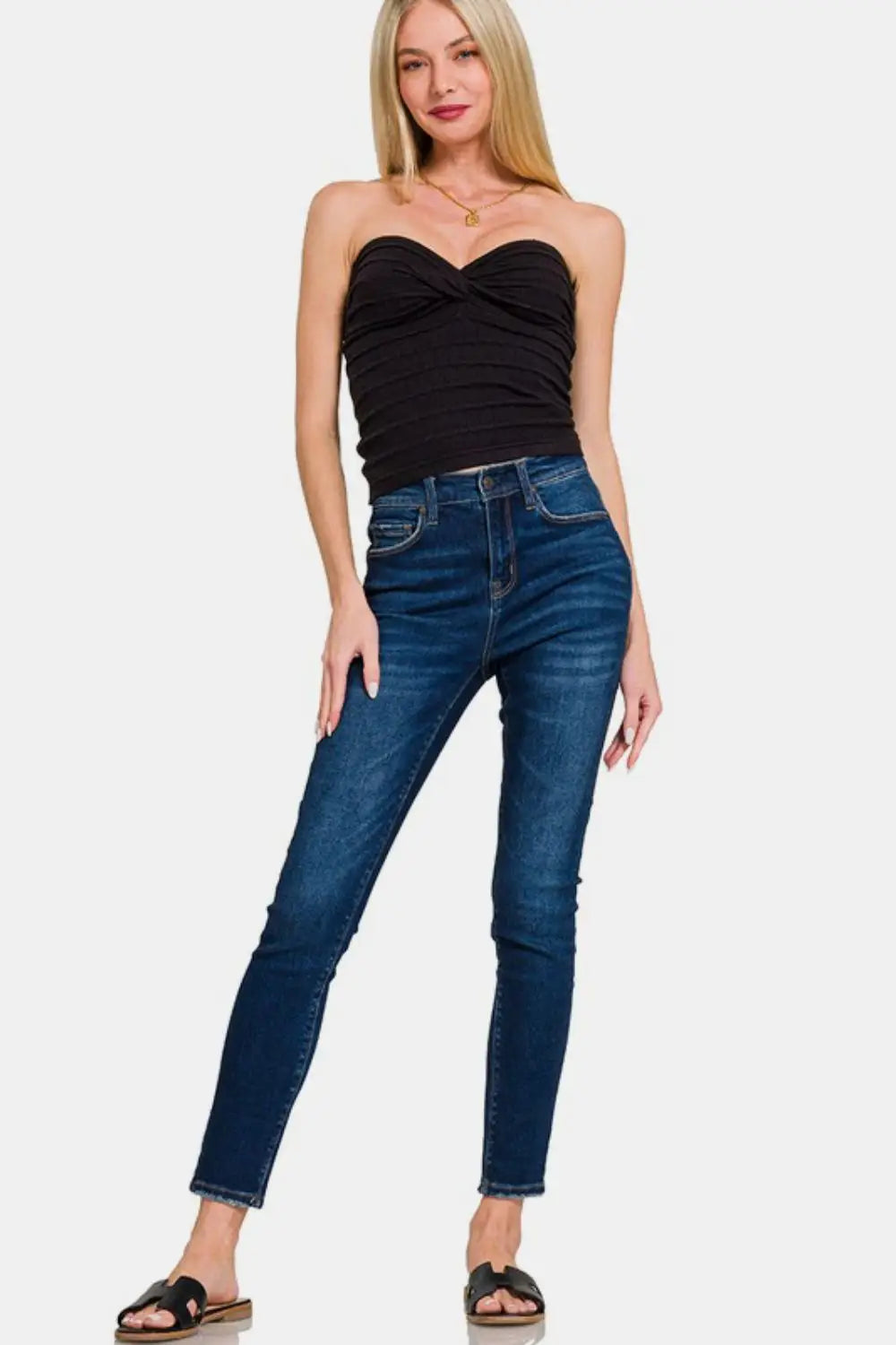 Black Twisted Tube Top - Eclectage