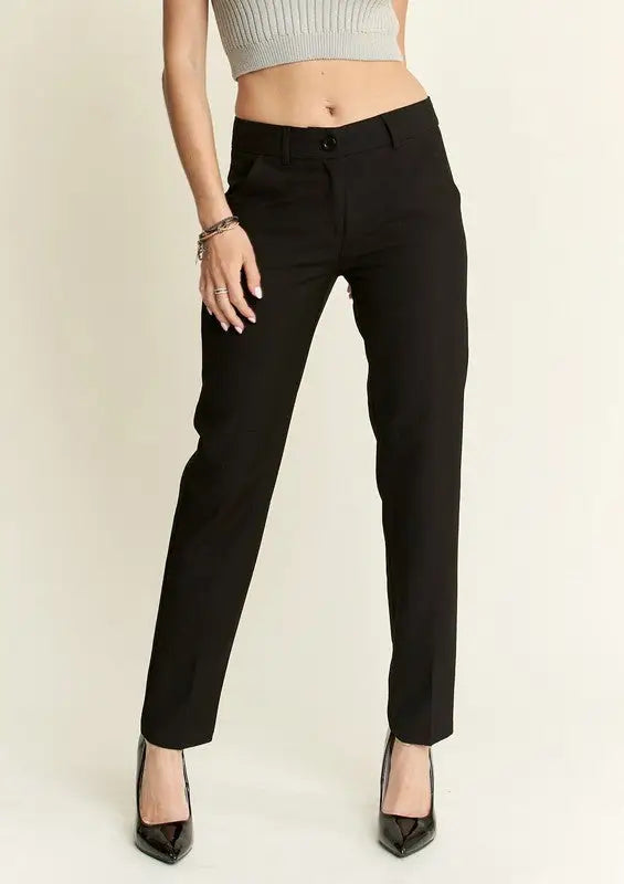 Black Zipper Skinny Pants - Eclectage