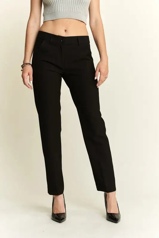 Black Zipper Skinny Pants - Eclectage