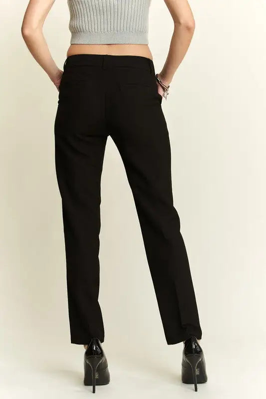 Black Zipper Skinny Pants - Eclectage