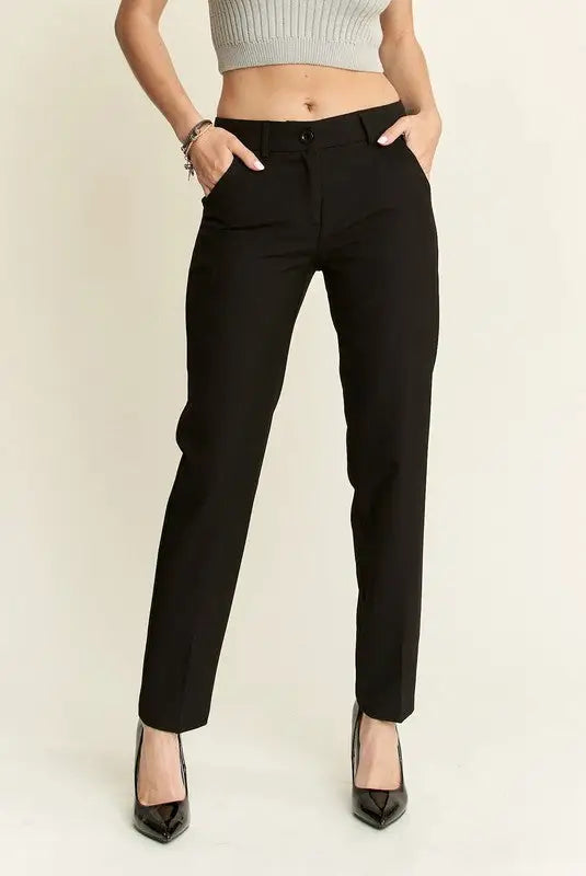 Black Zipper Skinny Pants - Eclectage