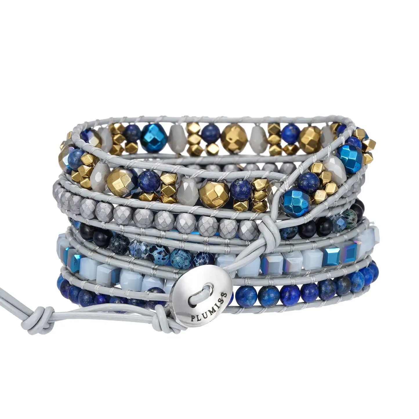 Blue Labradorite Stone Boho Wrap Bracelet United States