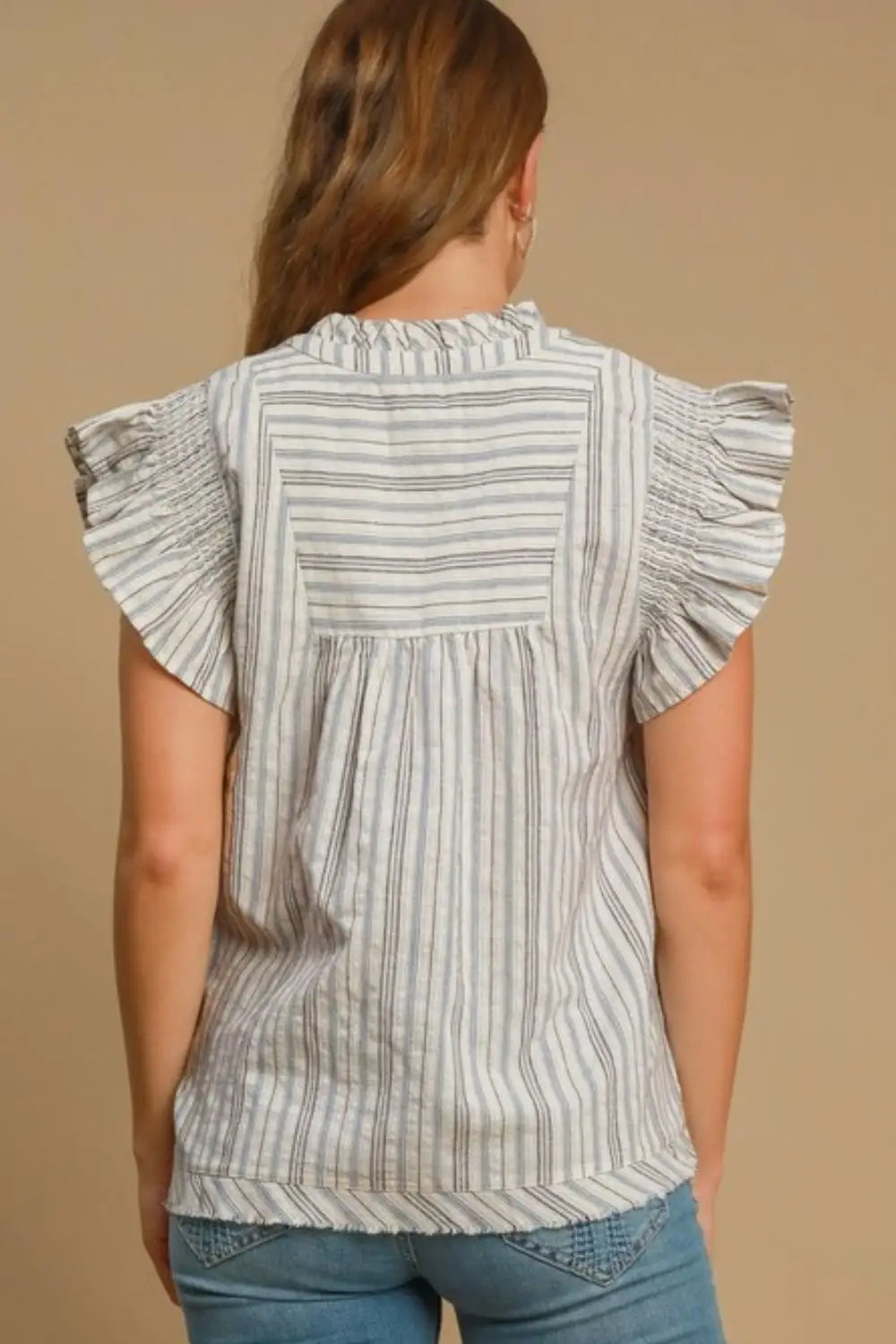 Blue Striped Babydoll Top - Eclectage