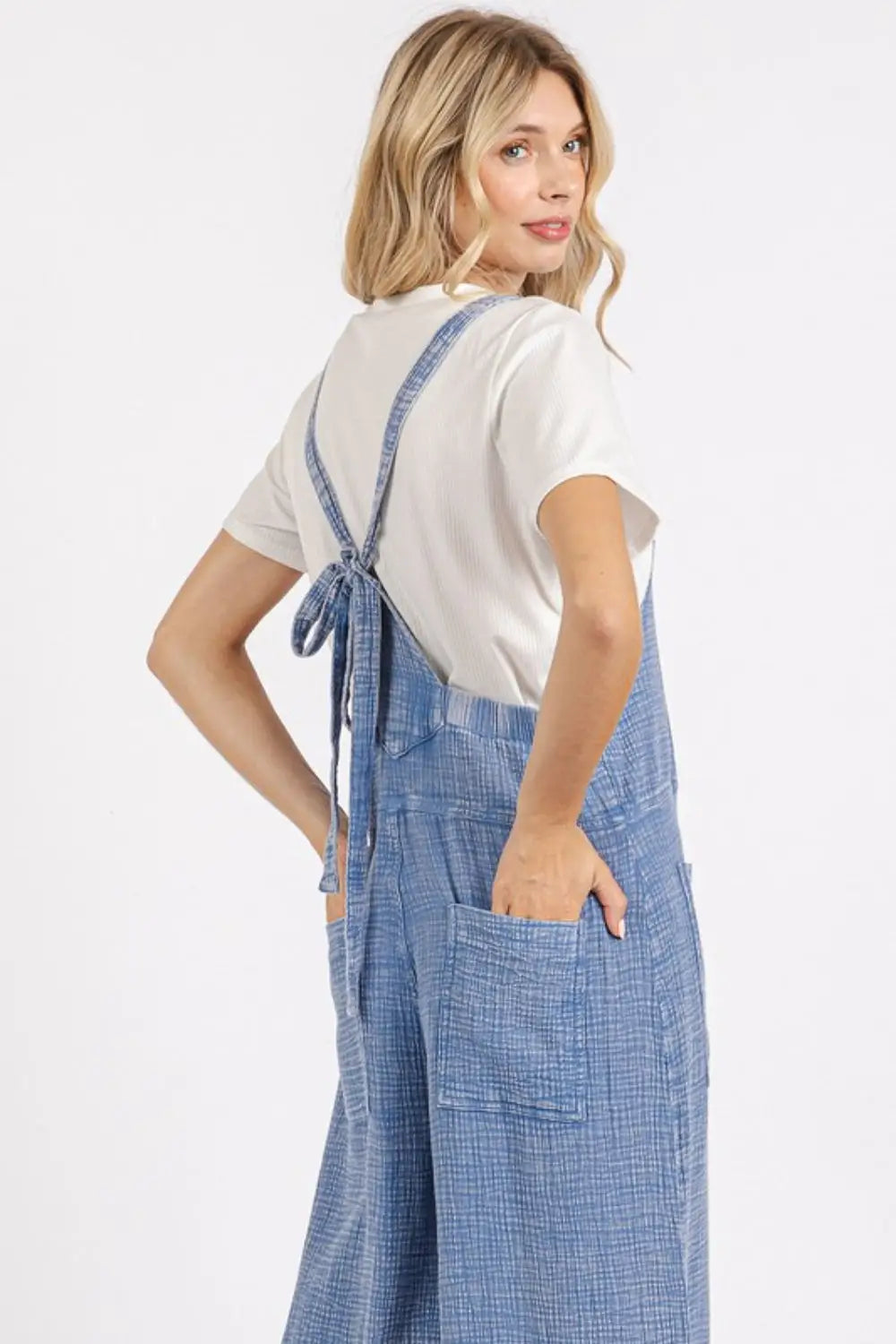 Mittoshop Textured Wide Leg Overalls - Eclectage