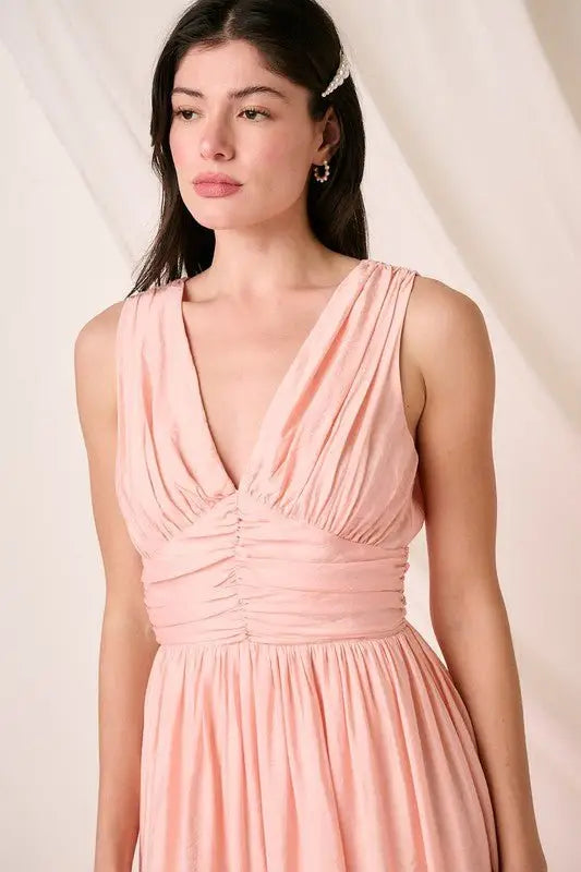 Blush Sleeveless Midi Dress - Midi Dresses