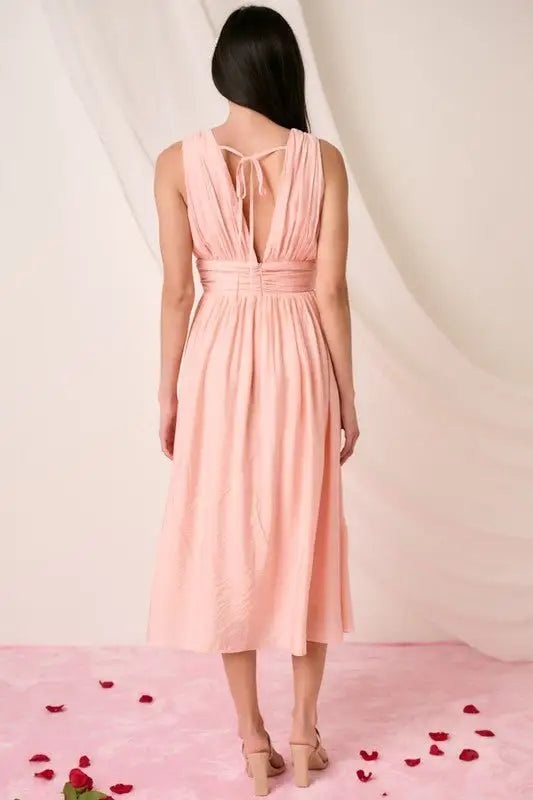 Blush Sleeveless Midi Dress - Midi Dresses
