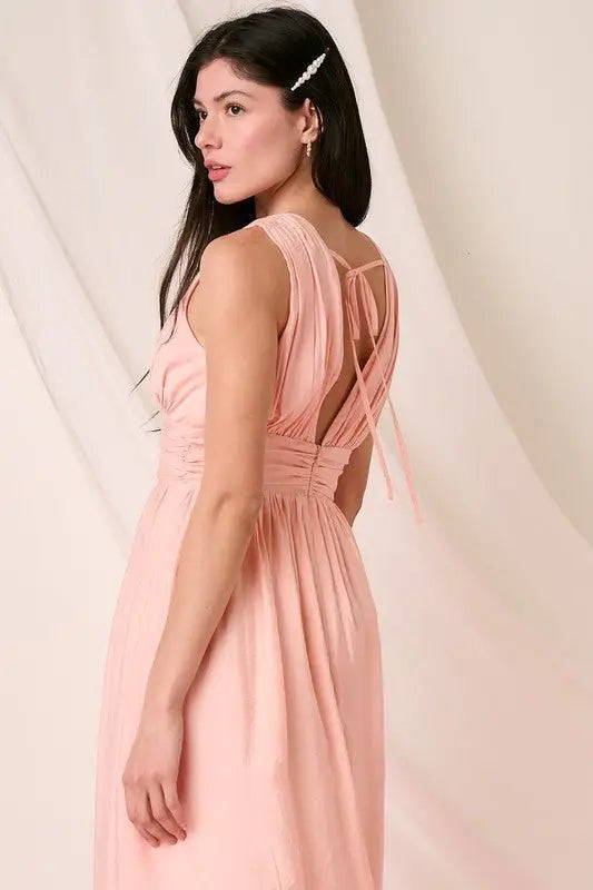 Blush Sleeveless Midi Dress - Midi Dresses