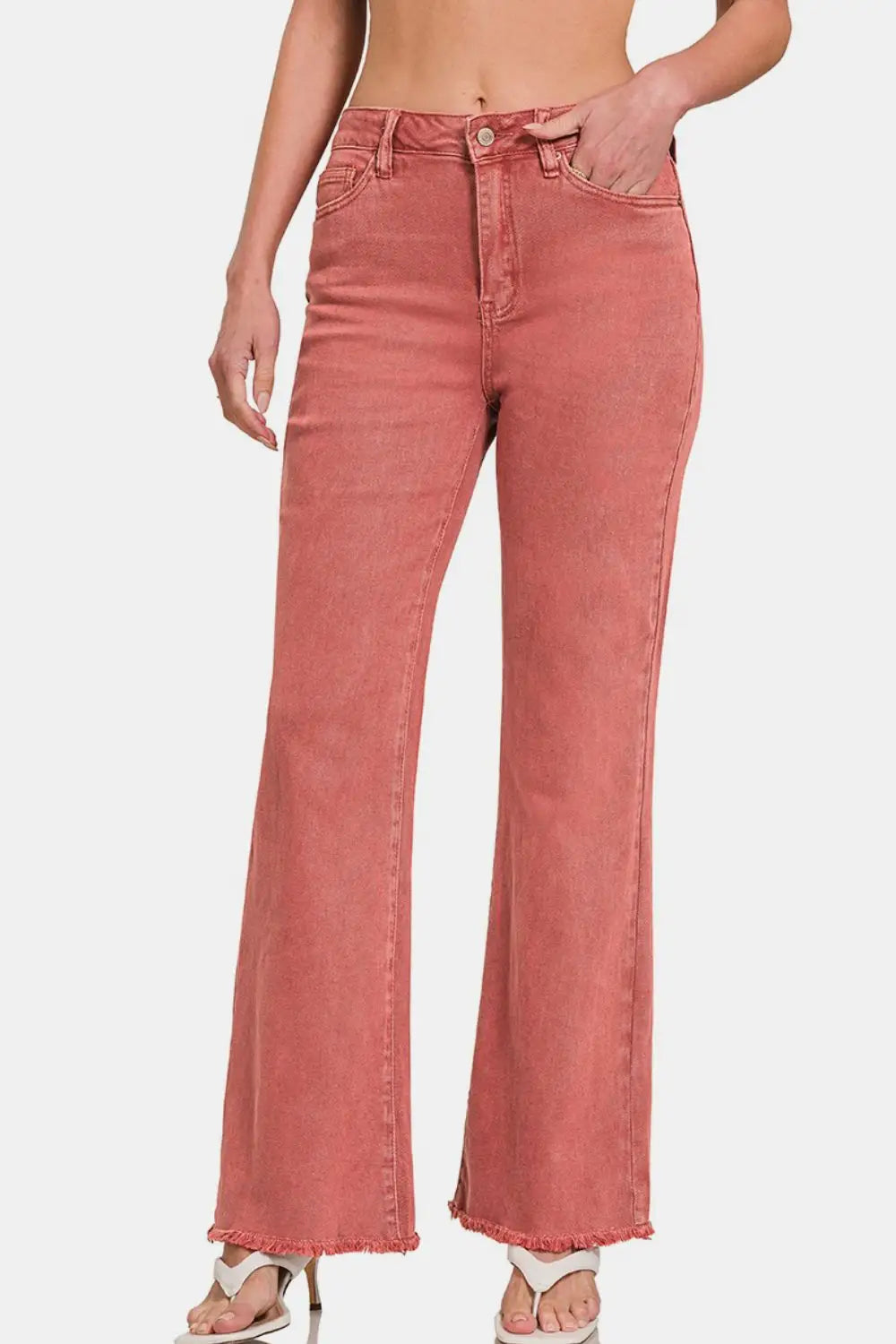 Cabernet Coloerd Acid Washed Jeans - Eclectage