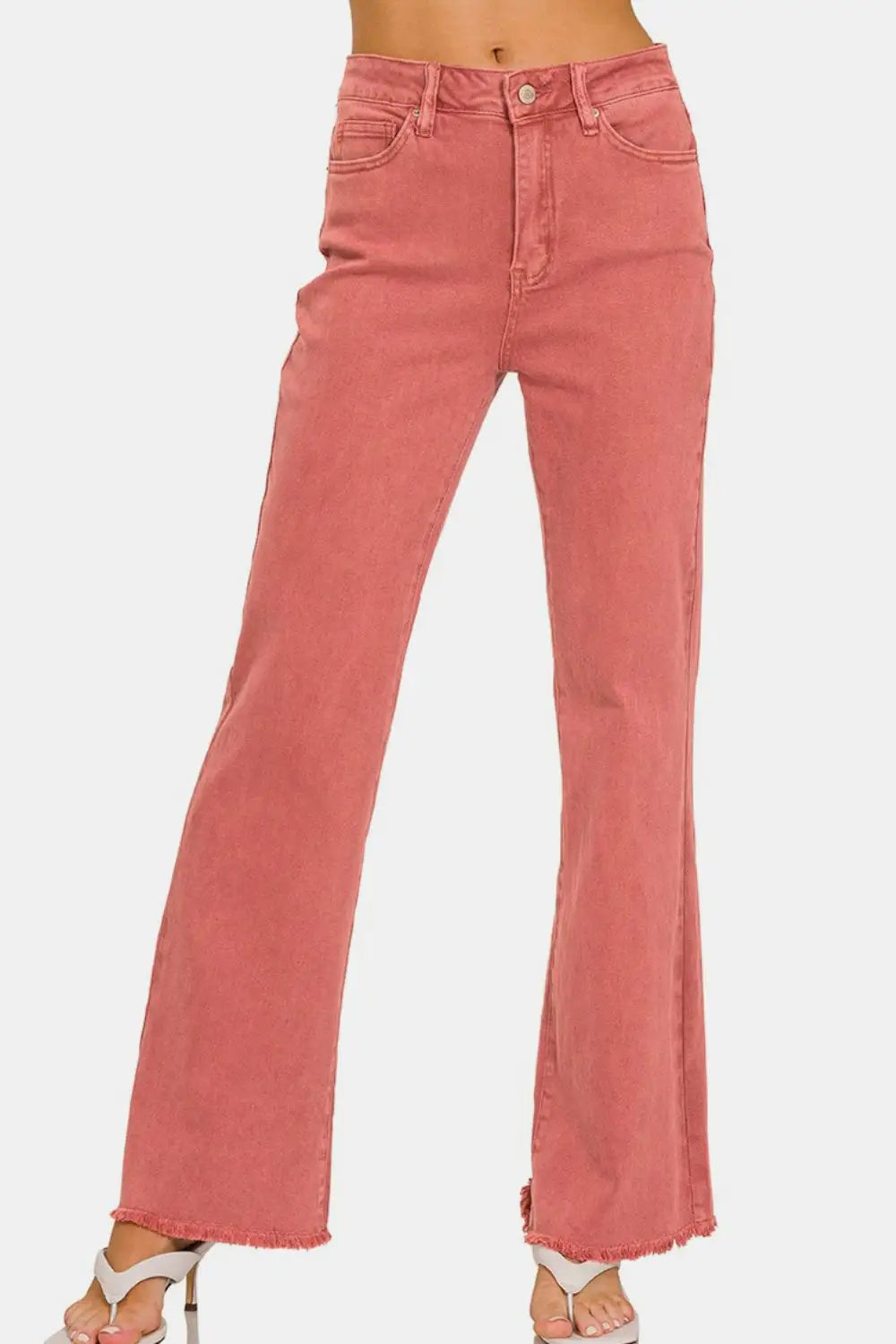 Cabernet Coloerd Acid Washed Jeans - Eclectage