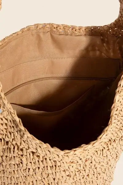 Camel Braided Hobo Shoulder Bag - Eclectage