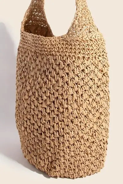 Camel Braided Hobo Shoulder Bag - Eclectage