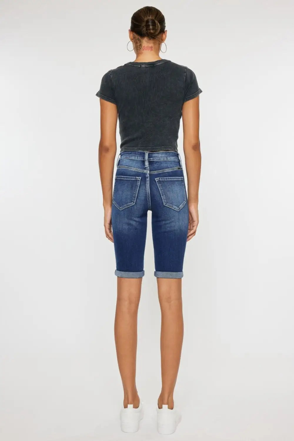 Cat's Whiskers Button Fly Denim Shorts - Denim Shorts