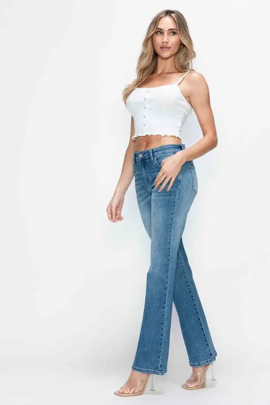 Cat's Whiskers Mid Rise Bootcut Jeans - Eclectage
