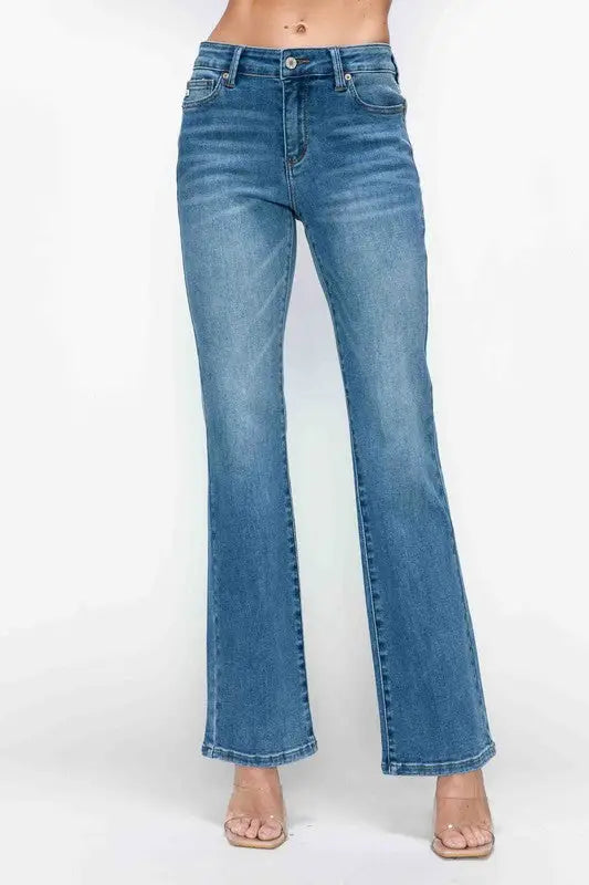 Cat's Whiskers Mid Rise Bootcut Jeans - Eclectage