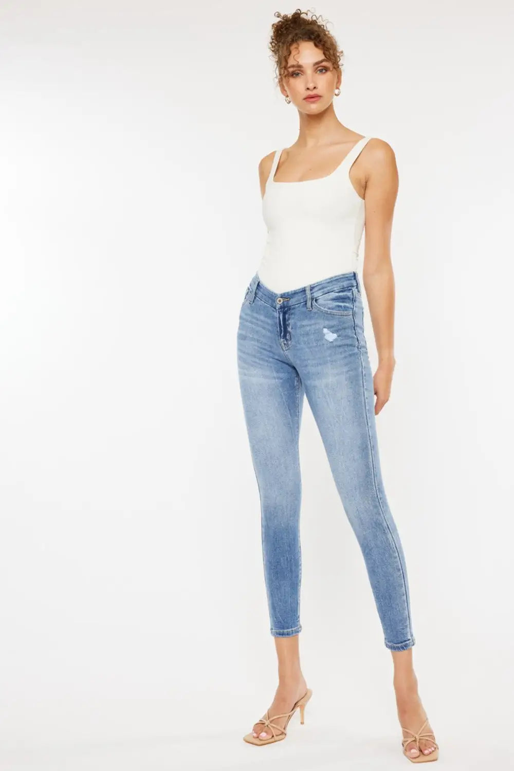 High Waist Cat's Whiskers Skinny Jeans - Eclectage