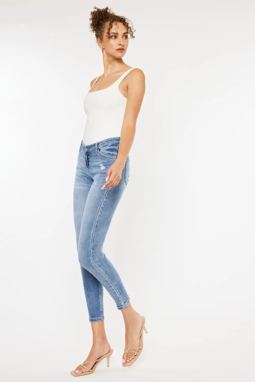 High Waist Cat's Whiskers Skinny Jeans - Eclectage