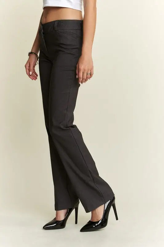 Charcoal Slim Bootcut Pants - Eclectage