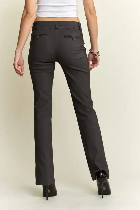 Charcoal Slim Bootcut Pants - Eclectage