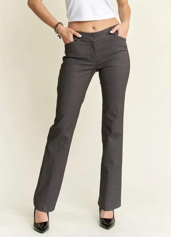 Charcoal Slim Bootcut Pants - Eclectage