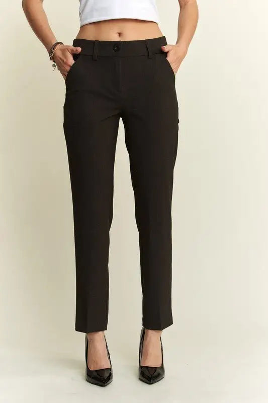 Charcoal Zipper Skinny Pants - Pants