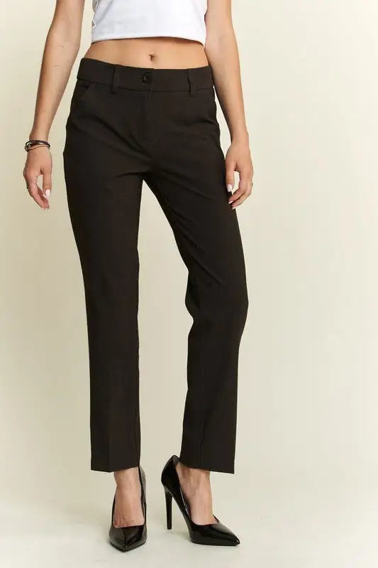 Charcoal Zipper Skinny Pants - Pants