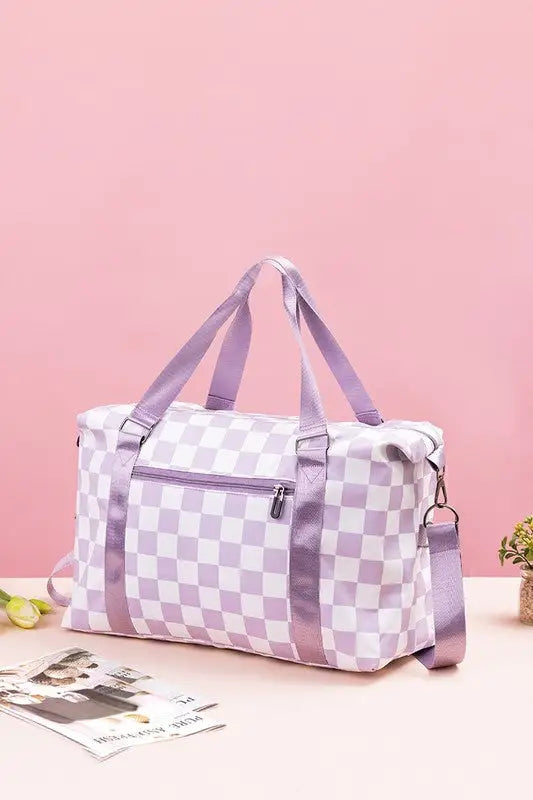 Checkered Multi-Pocket Travel Bag - Eclectage