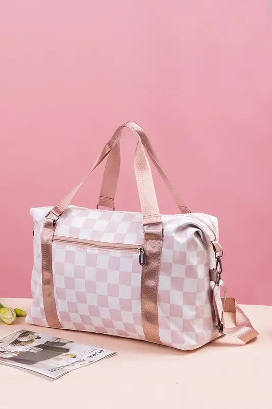 Checkered Multi-Pocket Travel Bag - Eclectage