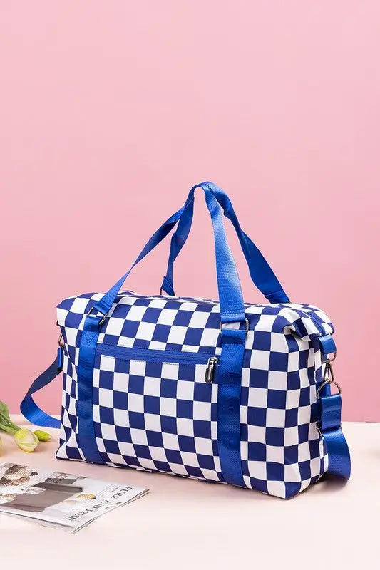 Checkered Multi-Pocket Travel Bag - Eclectage