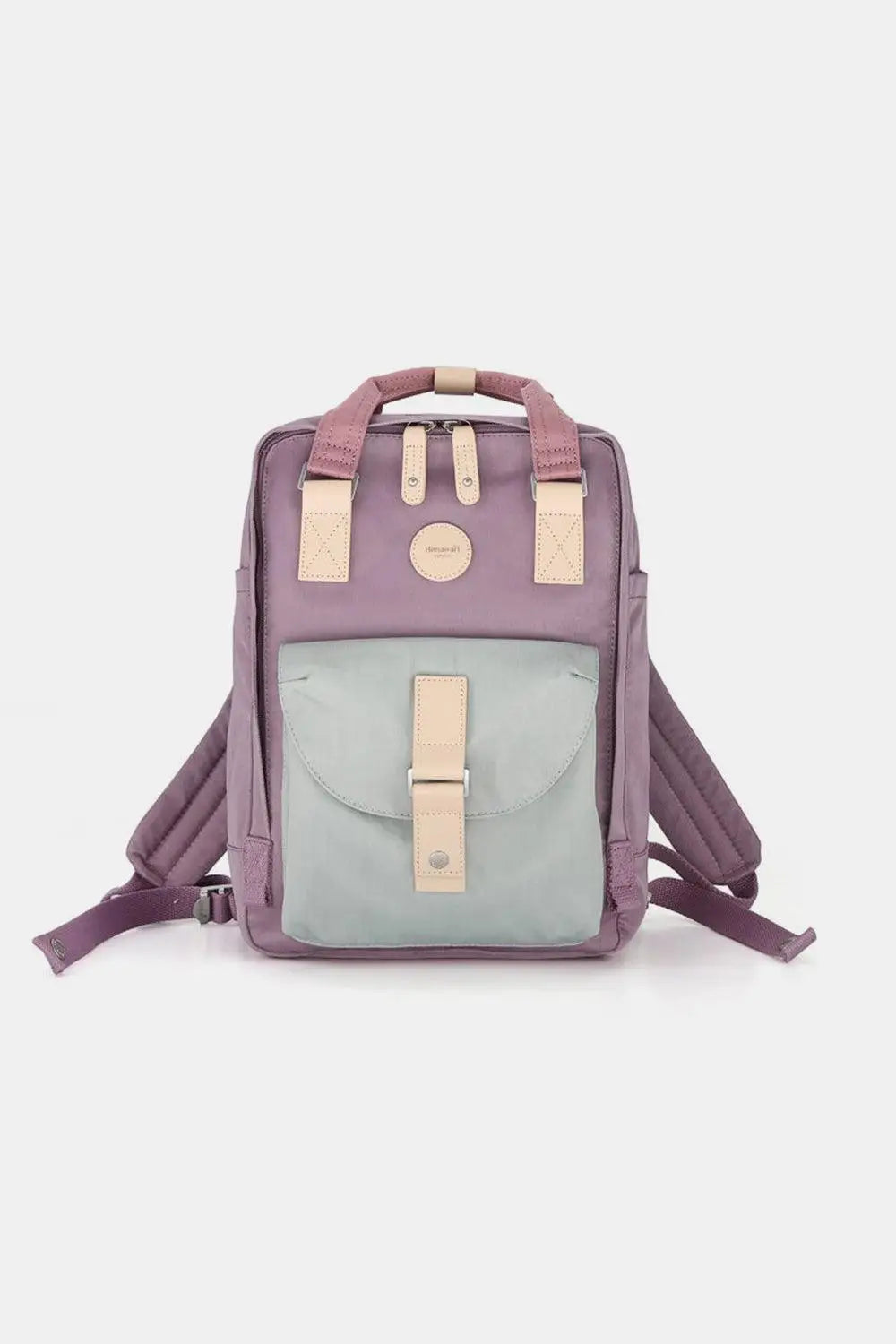 Contrast Waterproof Canvas Backpack Bag - Backpacks