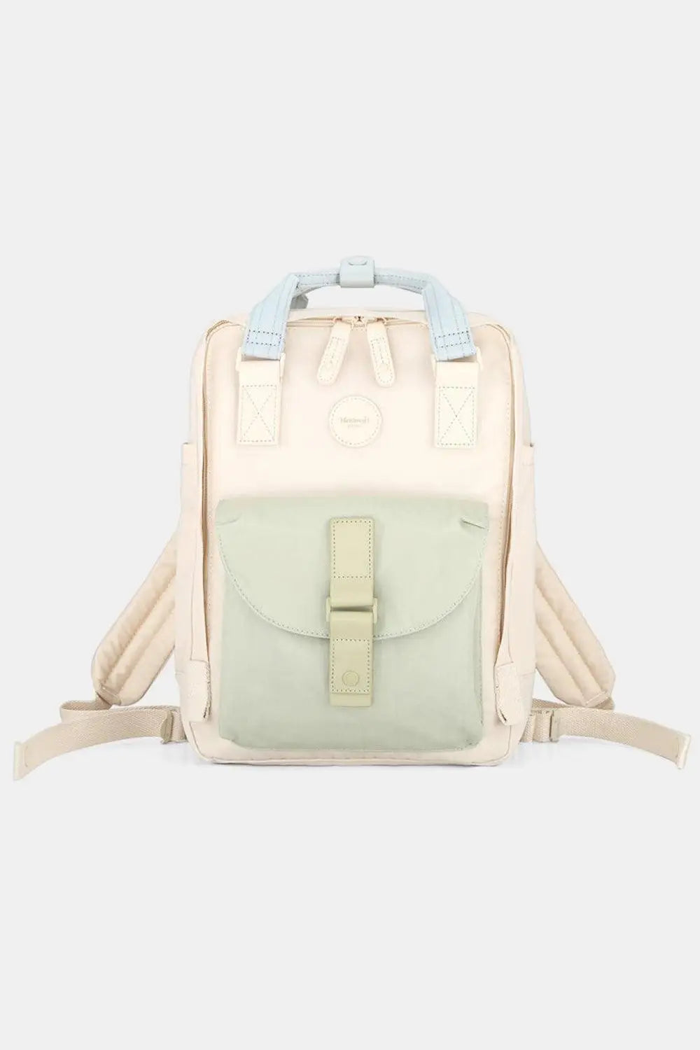Contrast Waterproof Canvas Backpack Bag - Backpacks